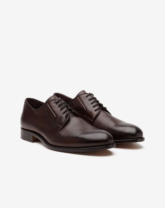 FDB6T416 heban mężczyźni buty Corneliani buty derby ze skóry cielęcej